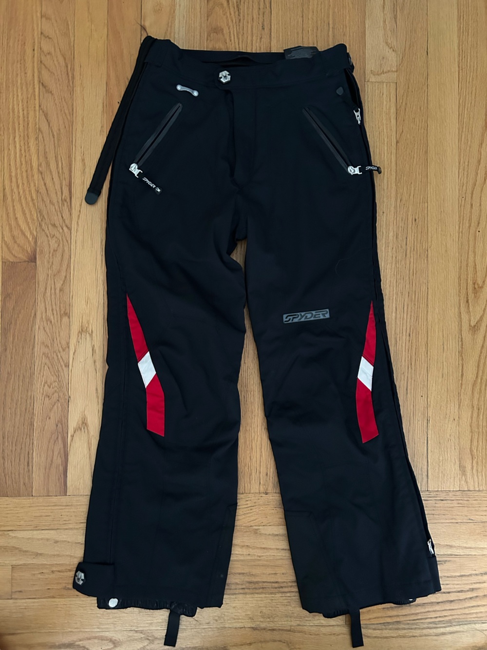 Spyder kids Black Ski Pants with Red Accents